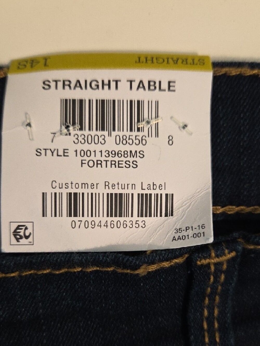 Style & Co. Straight Leg Dark Indigo Jeans NWT Size 14S - Picture 4 of 5